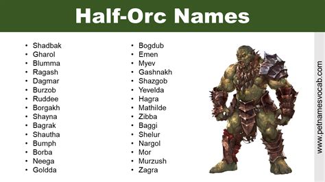 half-orc names|More.